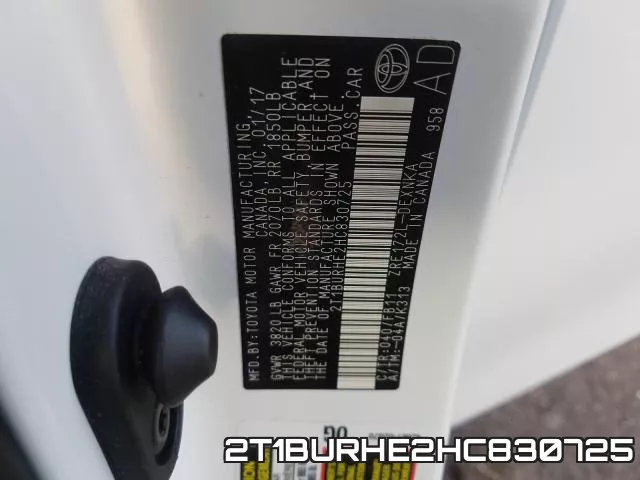 2T1BURHE2HC830725 фото 2