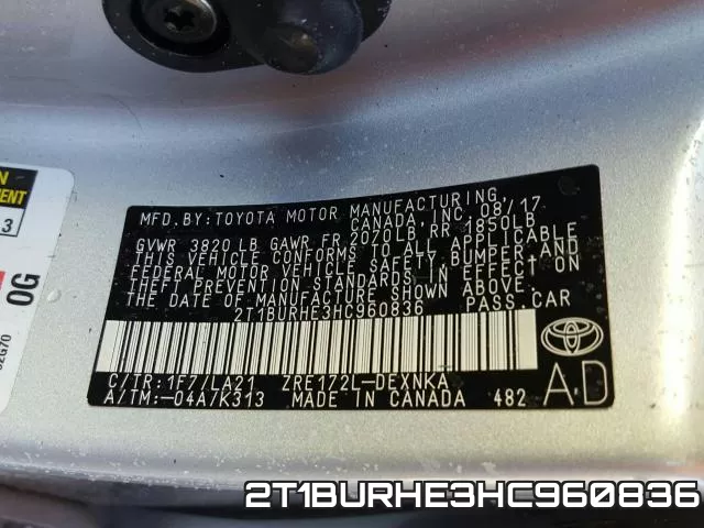 2T1BURHE3HC960836 фото 2