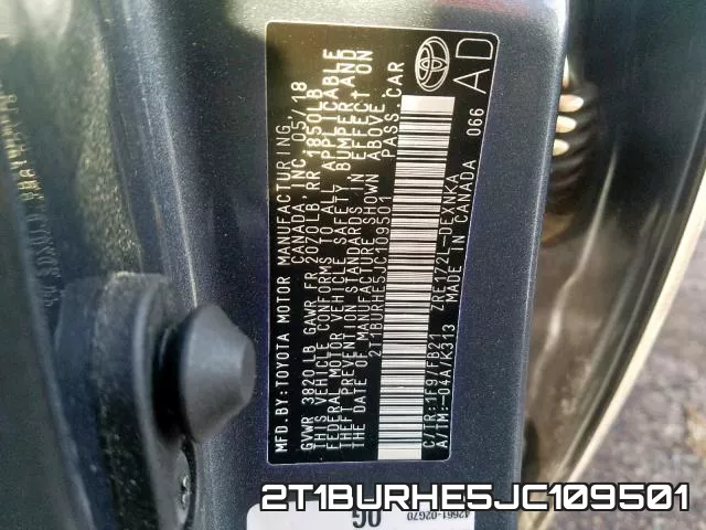 2T1BURHE5JC109501 фото 2