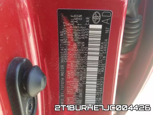 2T1BURHE7JC004426 фото 2