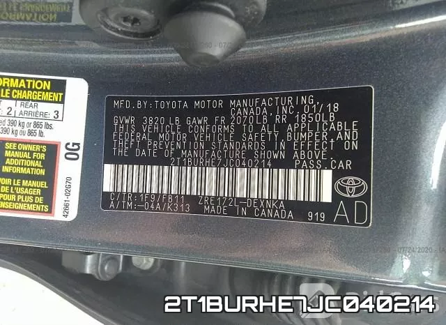 2T1BURHE7JC040214 фото 10