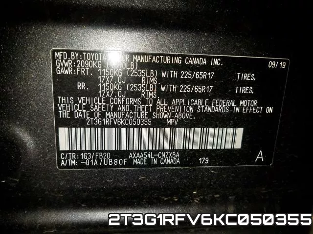 2T3G1RFV6KC050355 фото 2