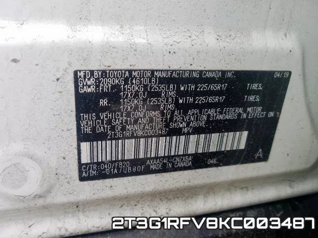 2T3G1RFV8KC003487 фото 2