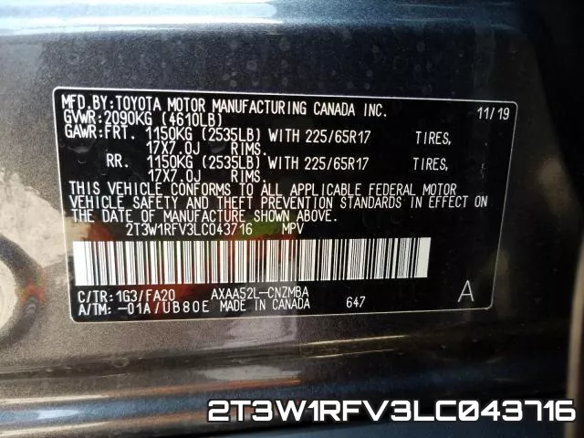 2T3W1RFV3LC043716 фото 2