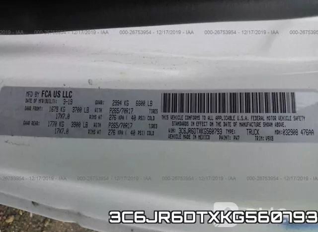 3C6JR6DTXKG560793 фото 10