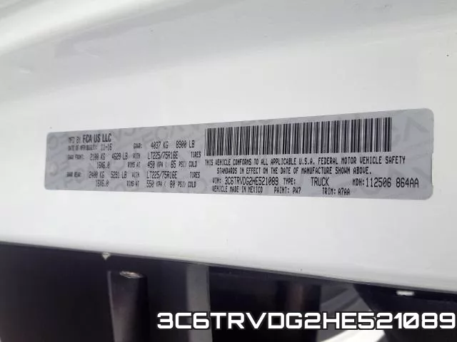 3C6TRVDG2HE521089 фото 2
