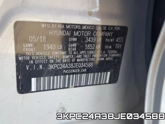 3KPC24A38JE034588 фото 2