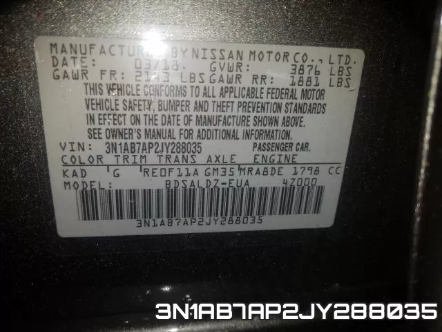 3N1AB7AP2JY288035 фото 2
