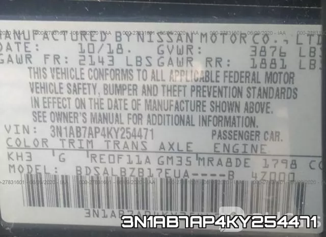 3N1AB7AP4KY254471 фото 10