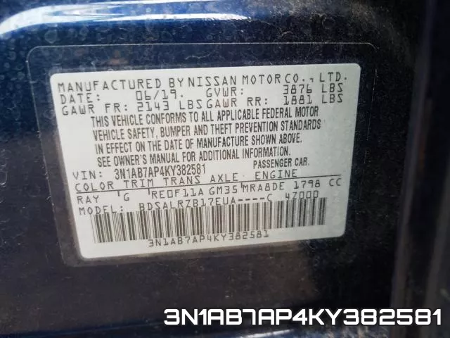3N1AB7AP4KY382581 фото 2