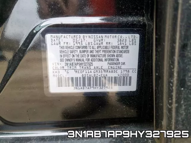 3N1AB7AP9HY327925 фото 2