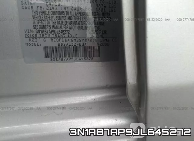 3N1AB7AP9JL645272 фото 10