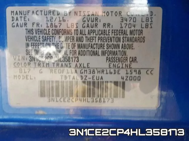 3N1CE2CP4HL358173 фото 2