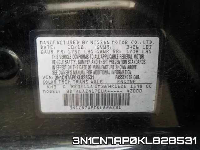 3N1CN7AP0KL828531 фото 2