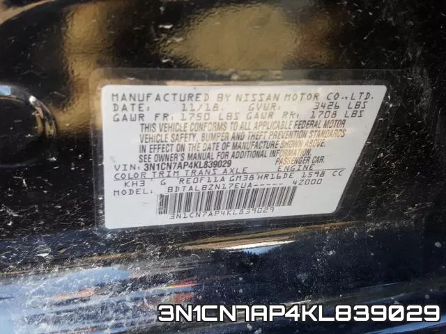 3N1CN7AP4KL839029 фото 2
