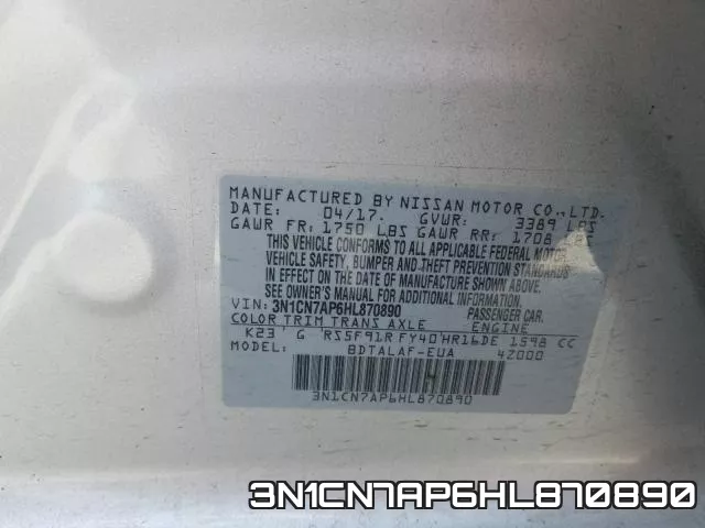 3N1CN7AP6HL870890 фото 2