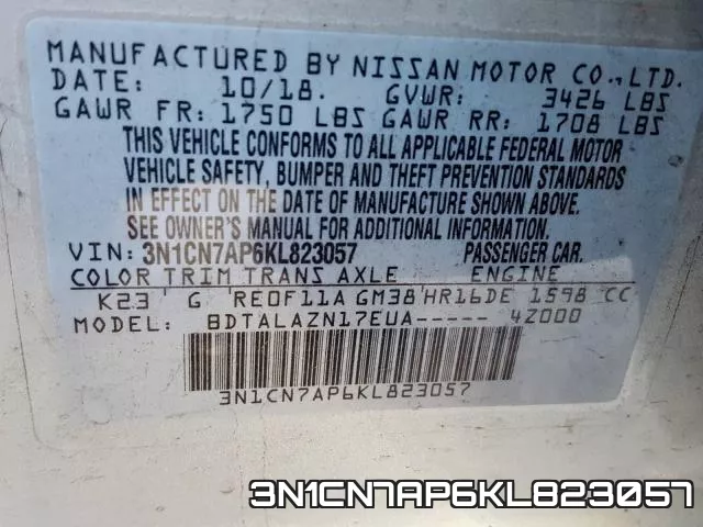 3N1CN7AP6KL823057 фото 2