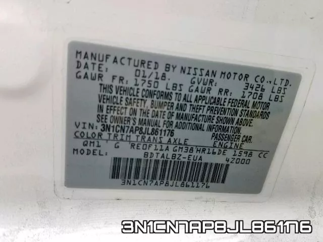 3N1CN7AP8JL861176 фото 2