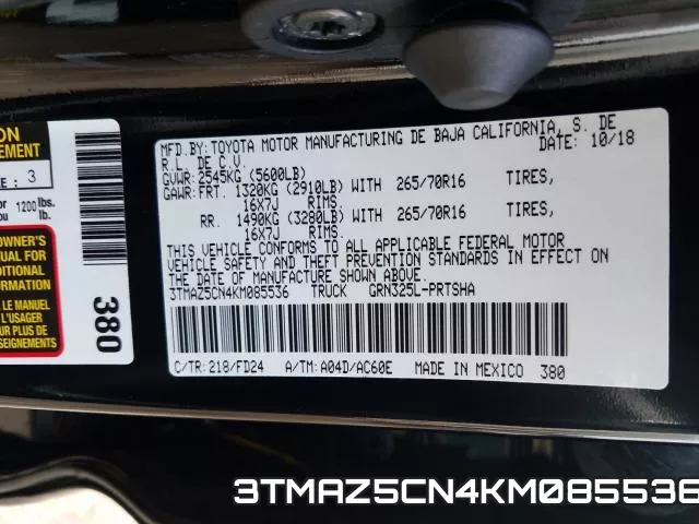 3TMAZ5CN4KM085536 фото 2