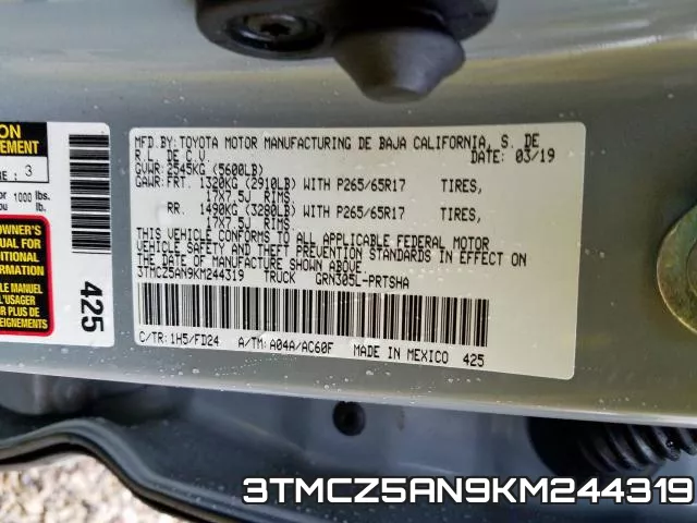 3TMCZ5AN9KM244319 фото 2