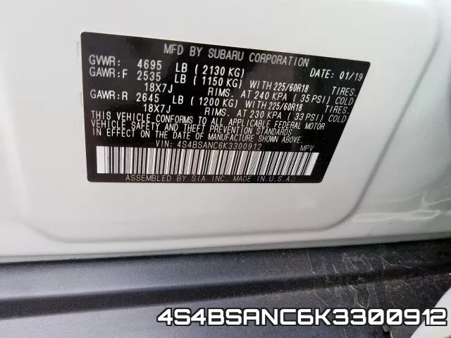 4S4BSANC6K3300912 фото 2