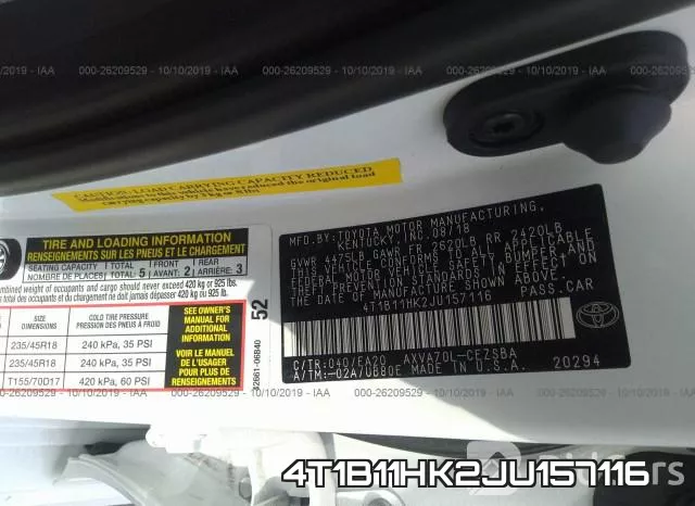 4T1B11HK2JU157116 фото 10