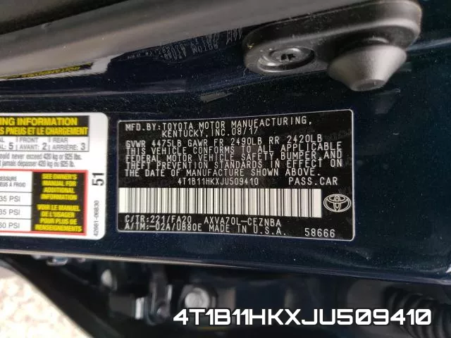 4T1B11HKXJU509410 фото 2