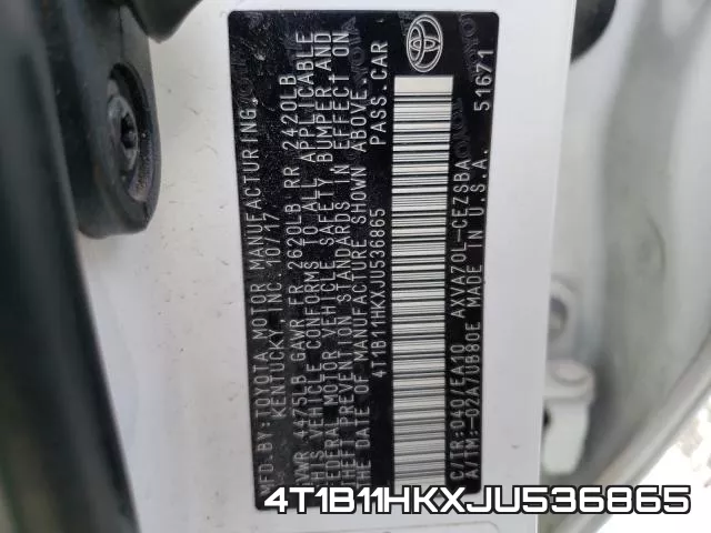 4T1B11HKXJU536865 фото 2