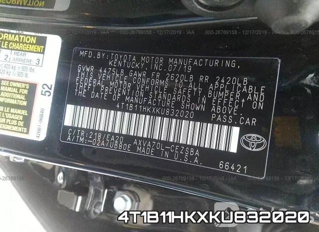 4T1B11HKXKU832020 фото 10