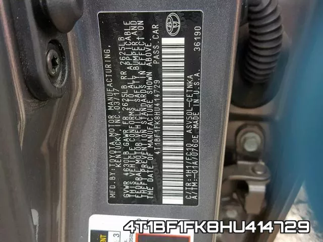 4T1BF1FK8HU414729 фото 2