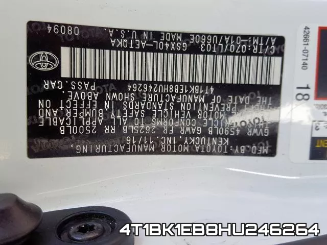 4T1BK1EB8HU246264 фото 2