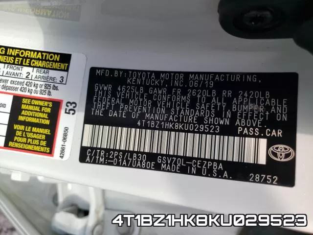 4T1BZ1HK8KU029523 фото 2