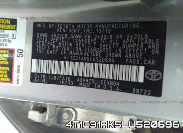 4T1C31AK5LU520696 фото 10