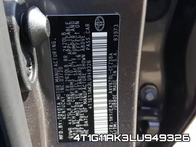 4T1G11AK3LU949326 фото 2