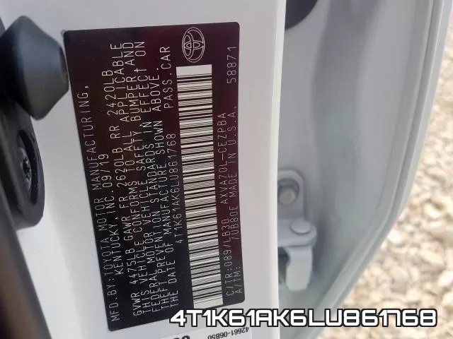 4T1K61AK6LU861768 фото 2
