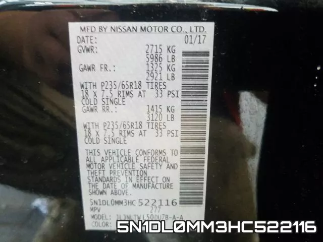 5N1DL0MM3HC522116 фото 2