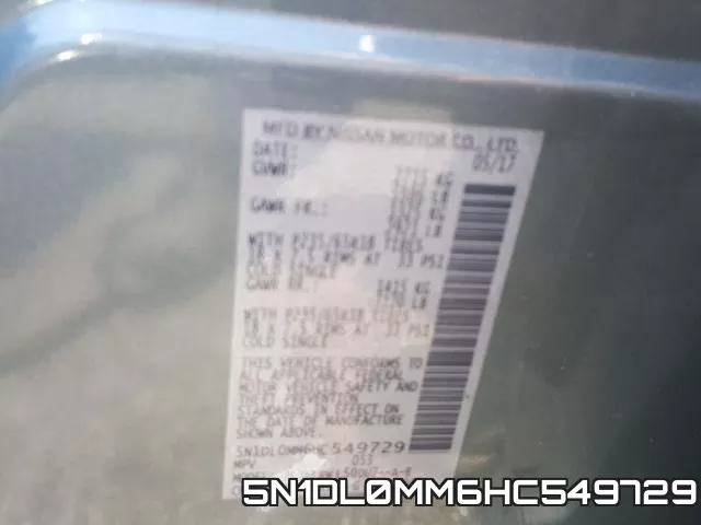 5N1DL0MM6HC549729 фото 2