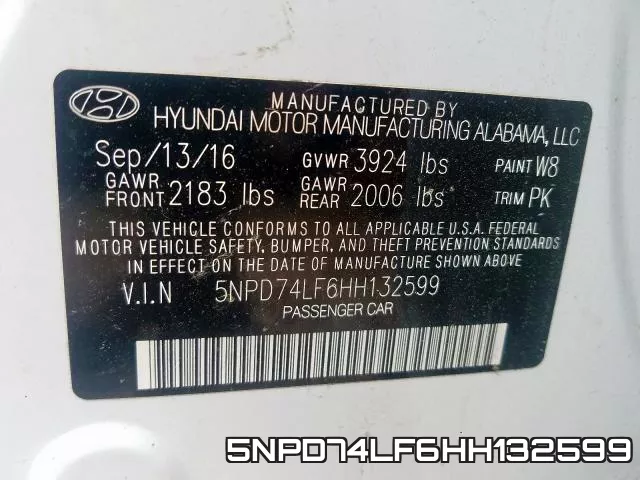 5NPD74LF6HH132599 фото 2