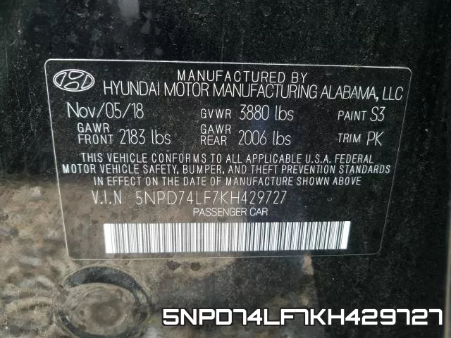 5NPD74LF7KH429727 фото 2