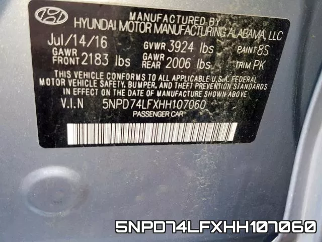 5NPD74LFXHH107060 фото 2