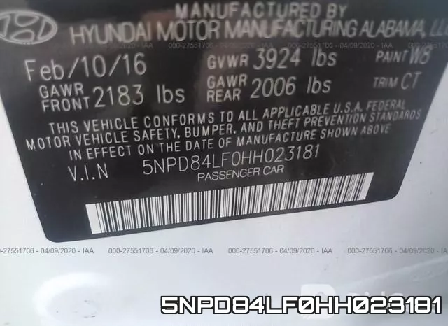 5NPD84LF0HH023181 фото 10