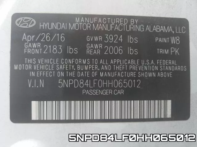 5NPD84LF0HH065012 фото 2