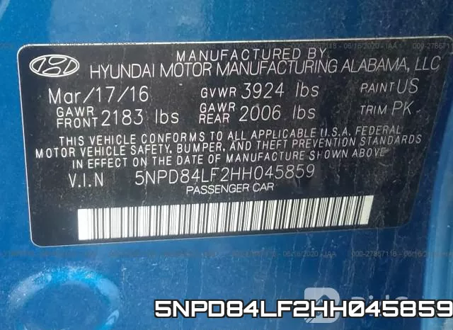 5NPD84LF2HH045859 фото 10