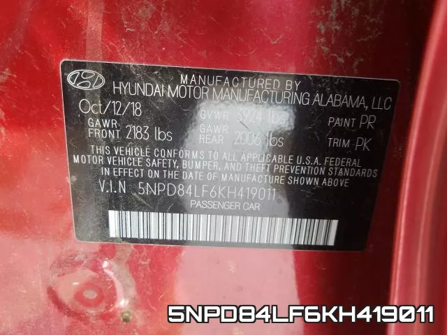 5NPD84LF6KH419011 фото 2