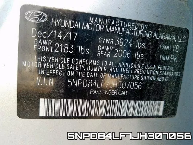 5NPD84LF7JH307056 фото 2