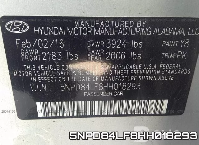5NPD84LF8HH018293 фото 10