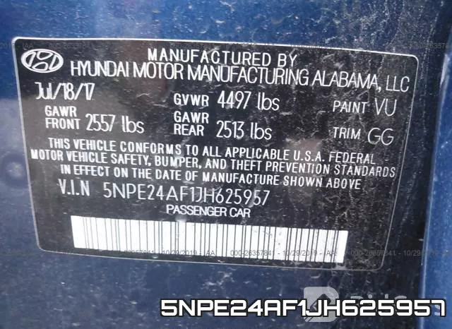 5NPE24AF1JH625957 фото 10