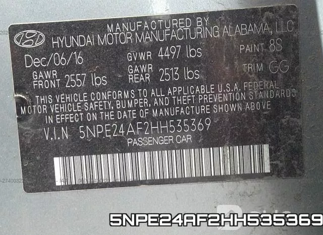 5NPE24AF2HH535369 фото 10