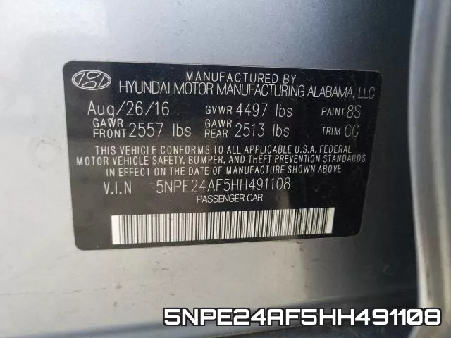 5NPE24AF5HH491108 фото 2