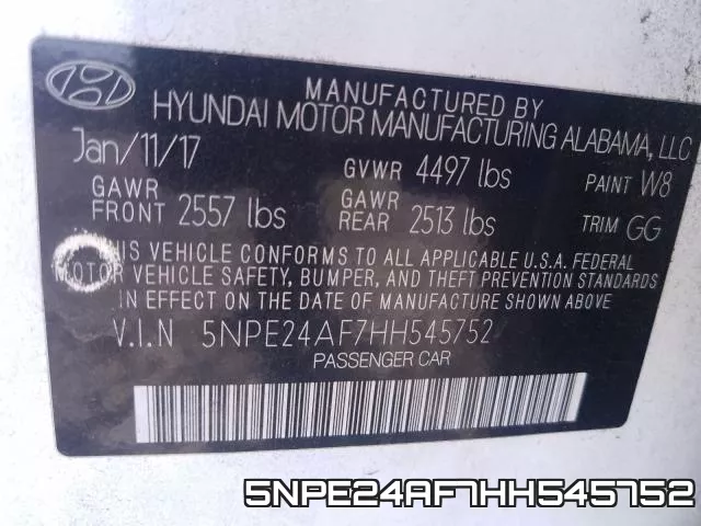 5NPE24AF7HH545752 фото 2